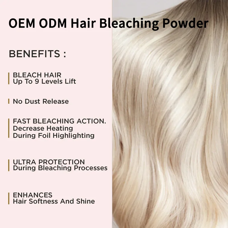 OEM ODM custom logo bleaching powder hair ash colour hair bleach powder and developer level 9 hair bleaching powder