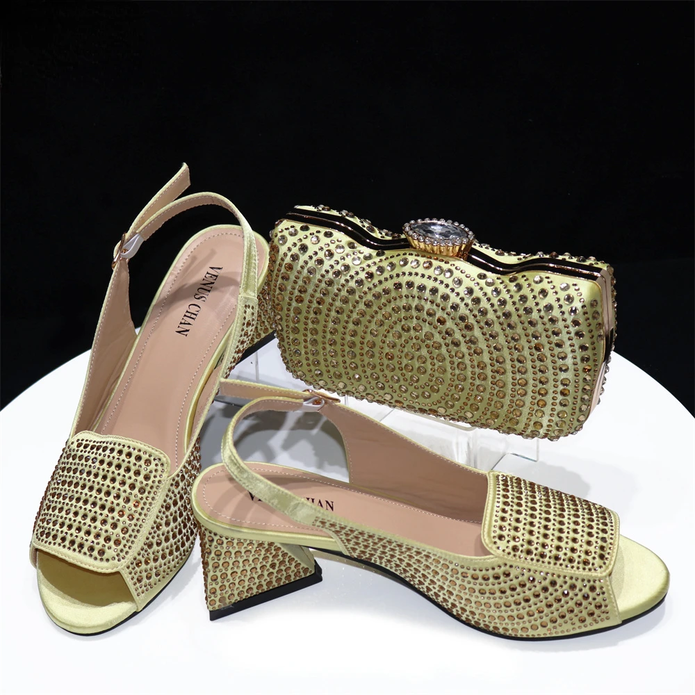 Beautiful Lady Shoes Set PU Material Italian Shoe And Bag Set For African Women