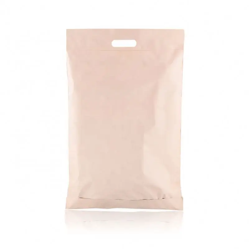 custom logo printing 100% biodegradable mailing bags with handle packaging envelopes bags nude color