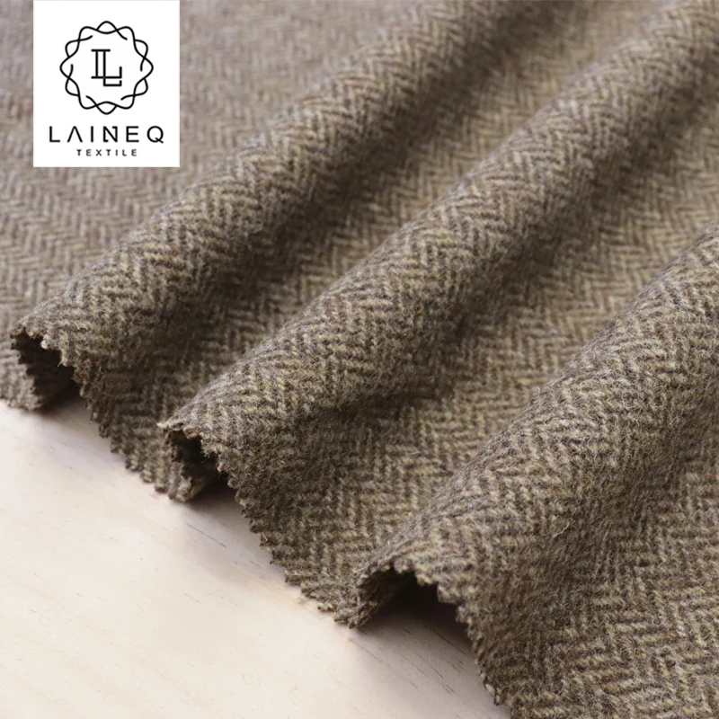 2023 classic herringbone woolen fabric 100% wool single-faced fabric for coat