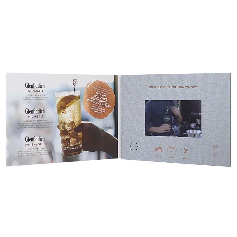 Customized digital lcd  screen greeting cards Video Smart Book