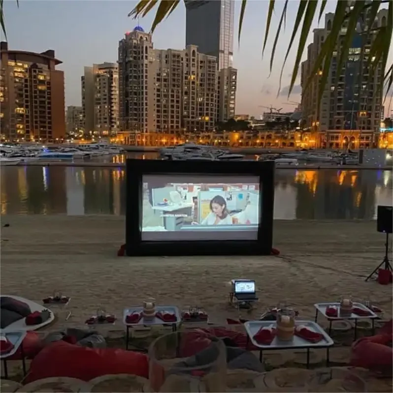airtight inflatable movie projection daytime led screen for advertising,event,wedding,golf