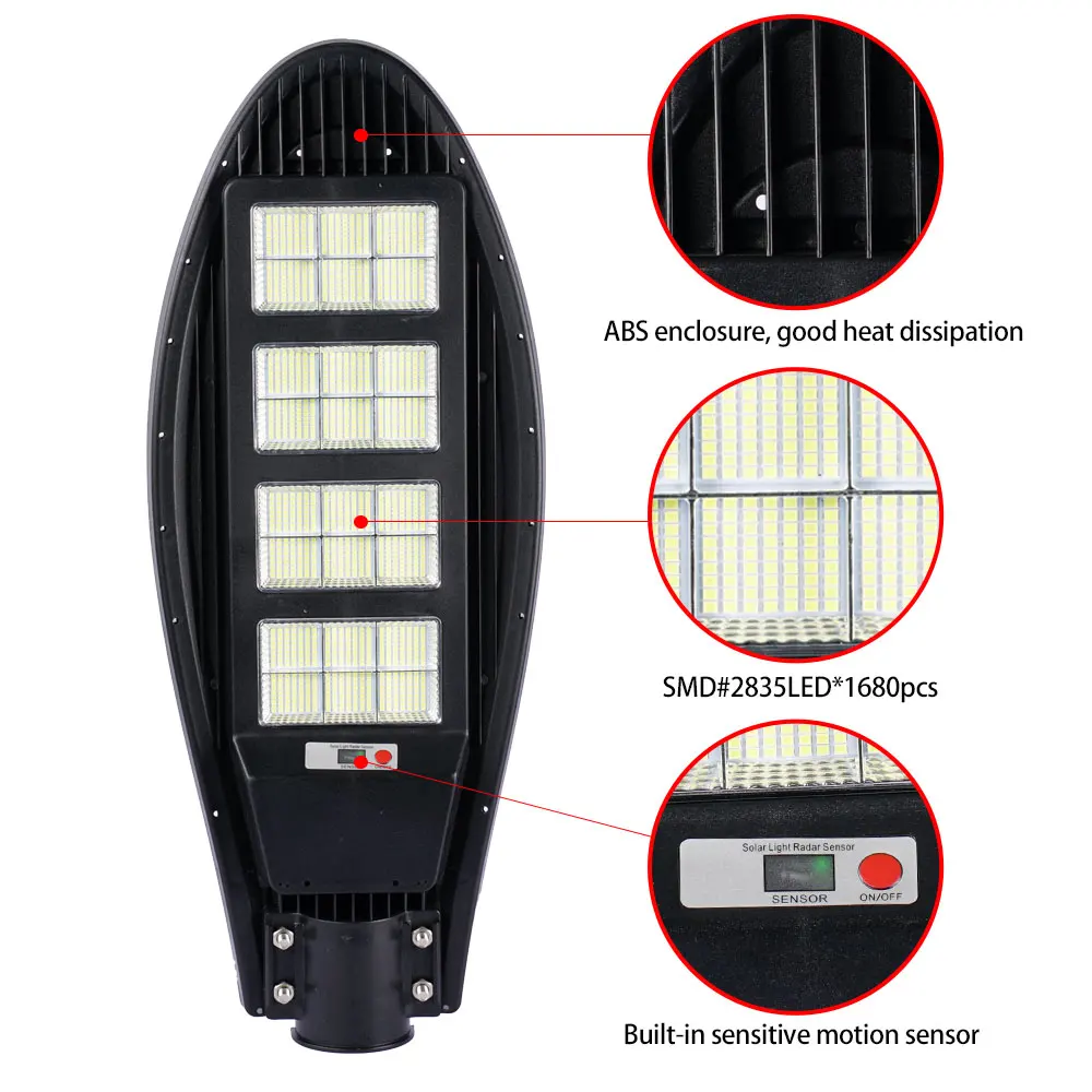 
Heavy Duty IP65 Waterproof Outdoor Solar Light ABS 60w 120w 180w 240w 300w all In One Integrated Led Solar Street Light 
