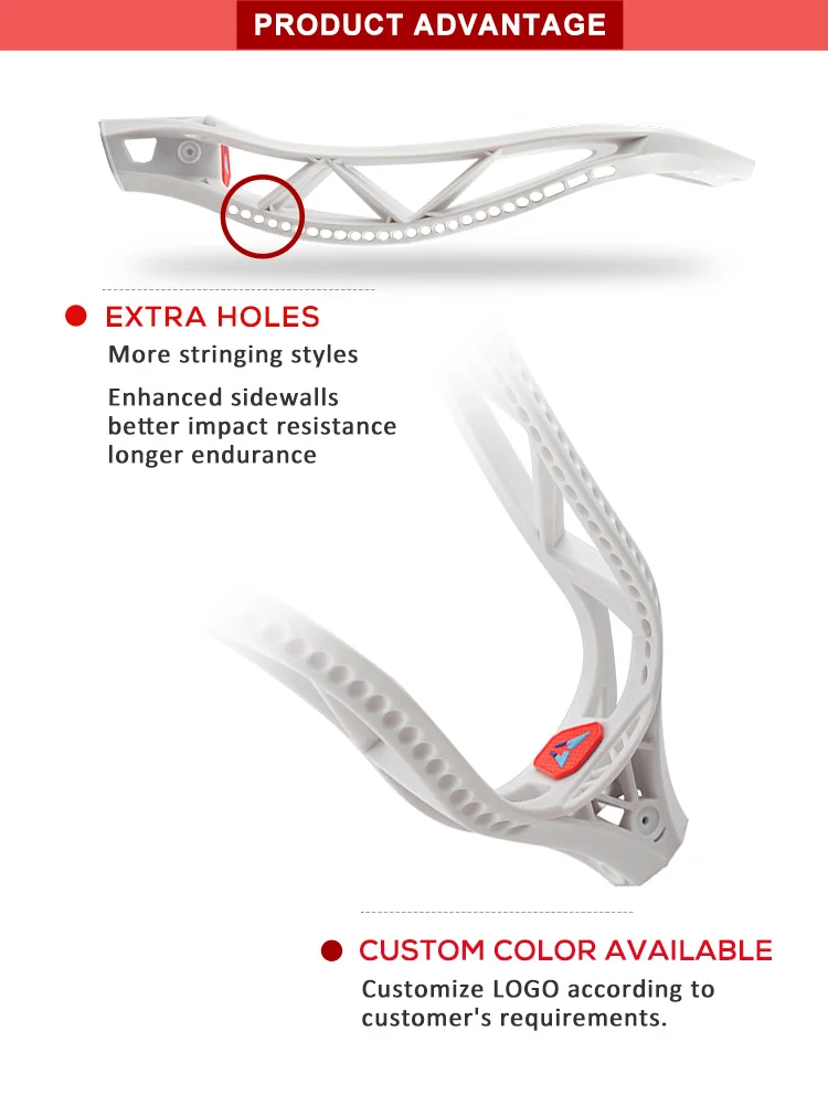 2021 Китай OEM новый дизайн высокая плотность оптовая продажа индивидуальная палочка для Лакросса атака головка для Лакросса