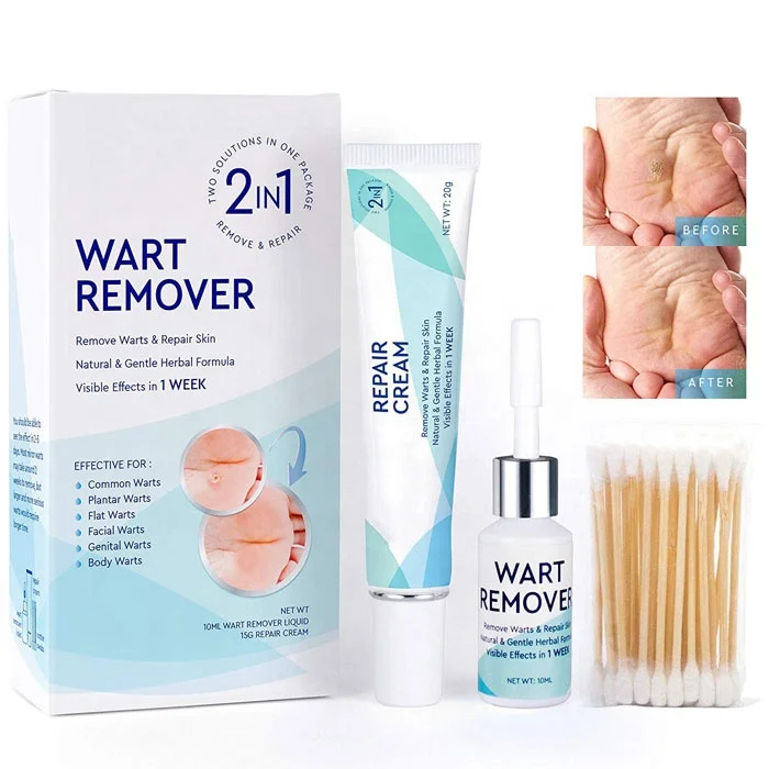OEM Natural Maximum Strength, Easy & Quick Results for Plantar, Common, Genital Warts Liquid Wart Remover Set