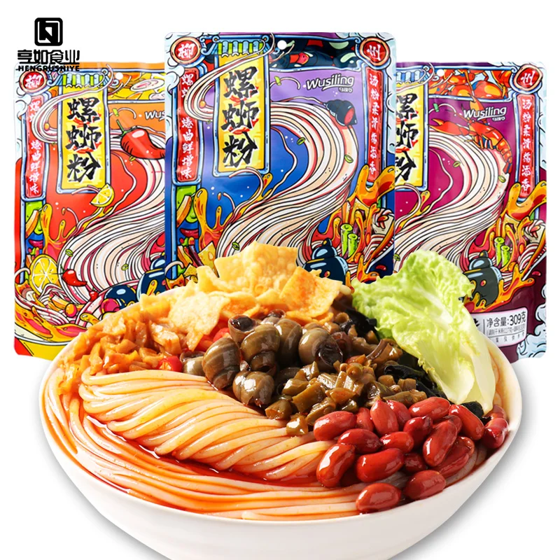Оптовая продажа китайские закуски рисовая лапша GuangXi китайская мгновенная пища луозифен Пряная без