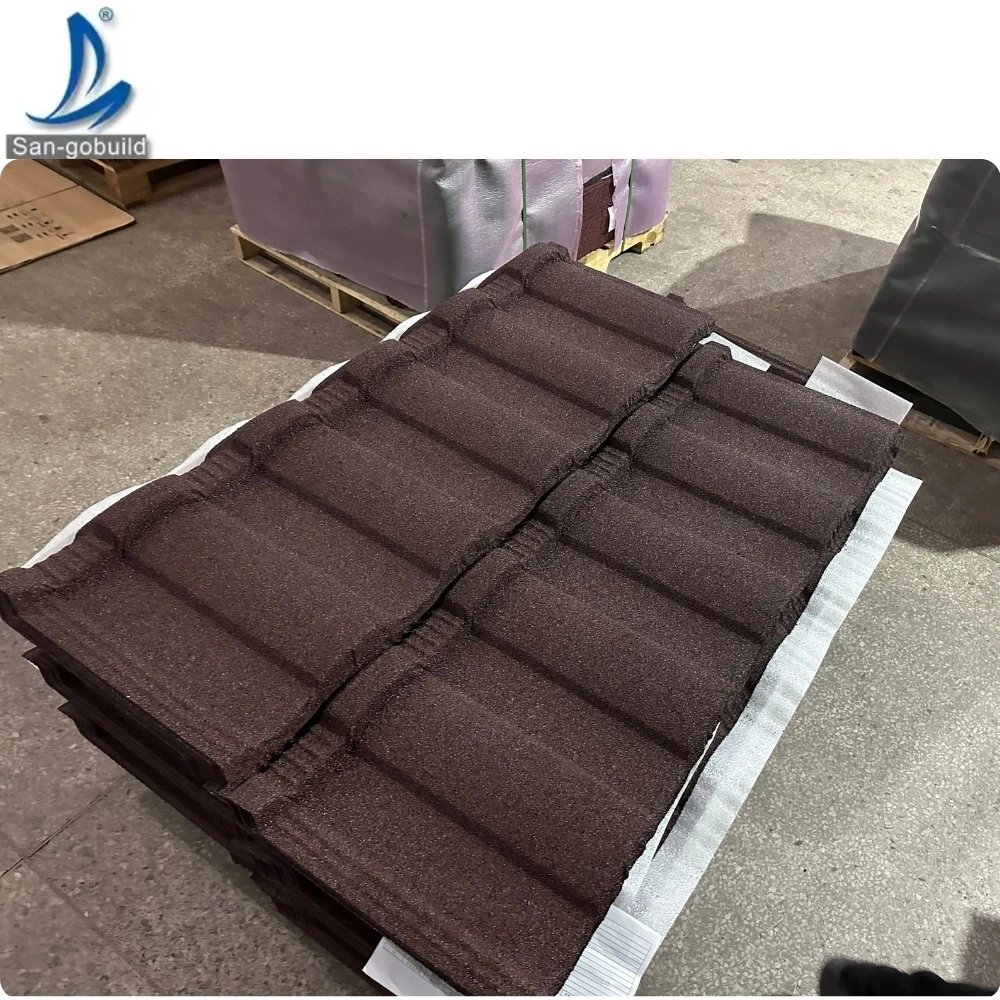 0.33-0.45mm Alu-zinc Roofing Sheet Factory Price The Philippines Bond Stone Coated Metal Roof Tile