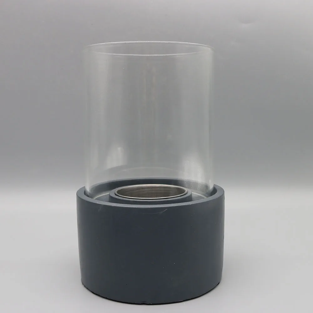 New design round indoor fire pit with glass wind guard decoration stone