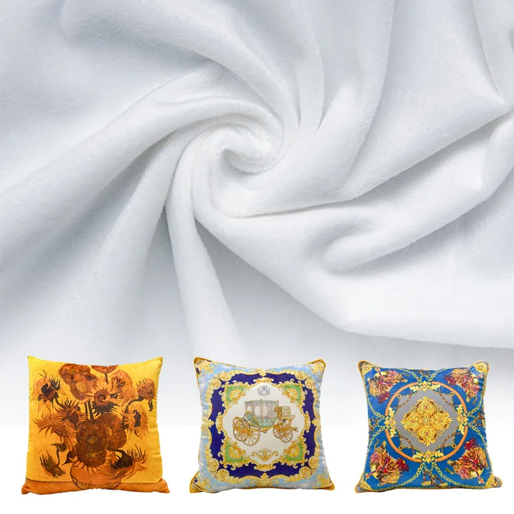 100% Polyester Super Fine Crystal Velvet White Fabric for Sublimation Cushion Couch