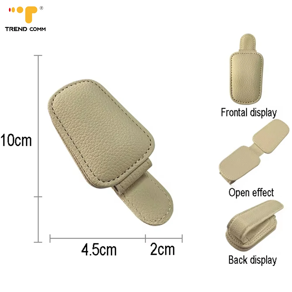 Multifunctional Car Leather Sunglass Clip Holder with Magnetic Feature Eyewear Accessories for Cars