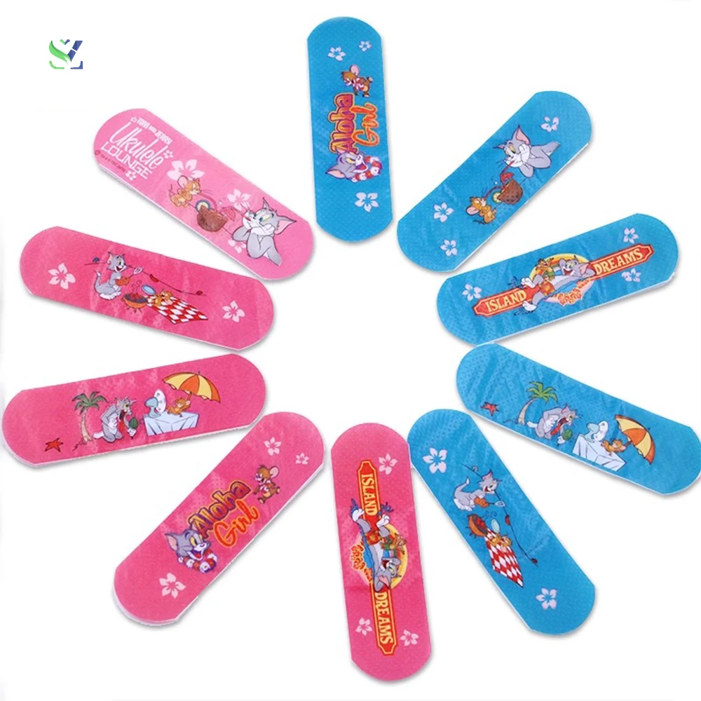 CE Certificate Custom Medical Band Aid Adhesive Round Wound Cartoon plasters Brown Waterproof Band-Aid for kids