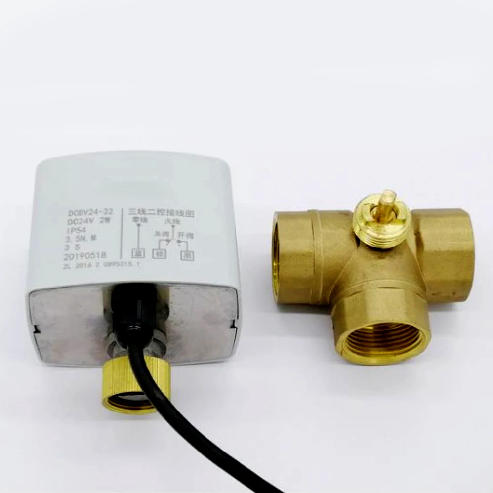 DN15 PN16 Трехходовой Тип NPT с внутренней резьбой 12V 24V Электрический латунный шаровой клапан