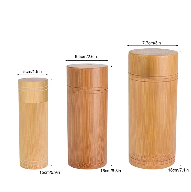 Fancy Handcraft Bamboo Tea Jar Portable Sealed Bamboo Tube Tea Storage Box Storage Holder
