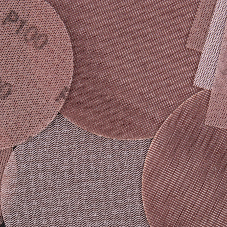 Anti-clogging aluminium oxide net sanding discs used on metal wood for dust free sanding