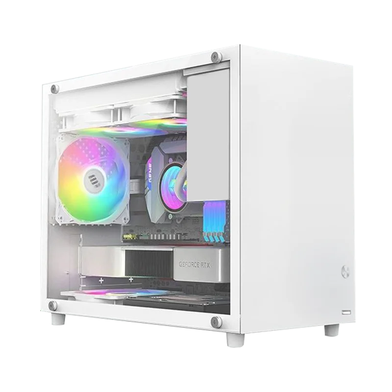 M-ATX case Glass side transparent computer desktop portable desktop support m-atx motherboard support SFX and ATX PSU