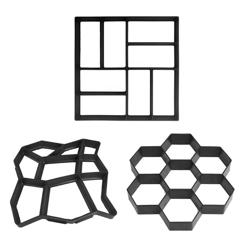 
Drop shipping Garden Home Paving Cement Brick Molds DIY Plastic Paving Concrete Mold Stone Road Concrete form 