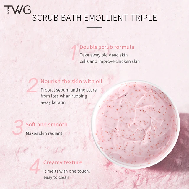 TWG RTS Peach Body Scrub Wholesale Peach Fragrance Body Exfoliating  Moisturizing Skin Whitening Body Scrub