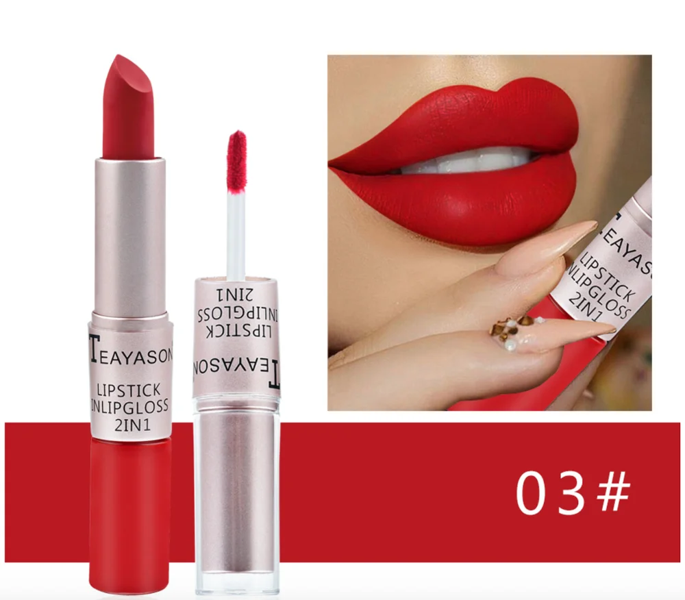 Private Label Multi Color Makeup Matte Waterproof 2in1Liquid Lipstick With Lipstick