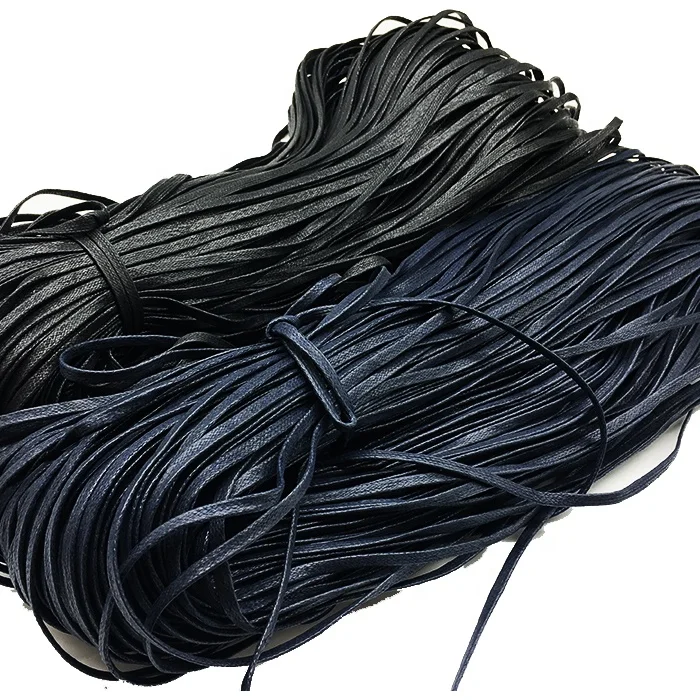 Flat Waxed Braided Cotton Rope for Shoelace