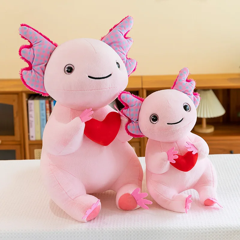 2025 Axolotl Stuffed Animal with Heart Giant Axolotl Plush For Christmas Day Gift For Kids