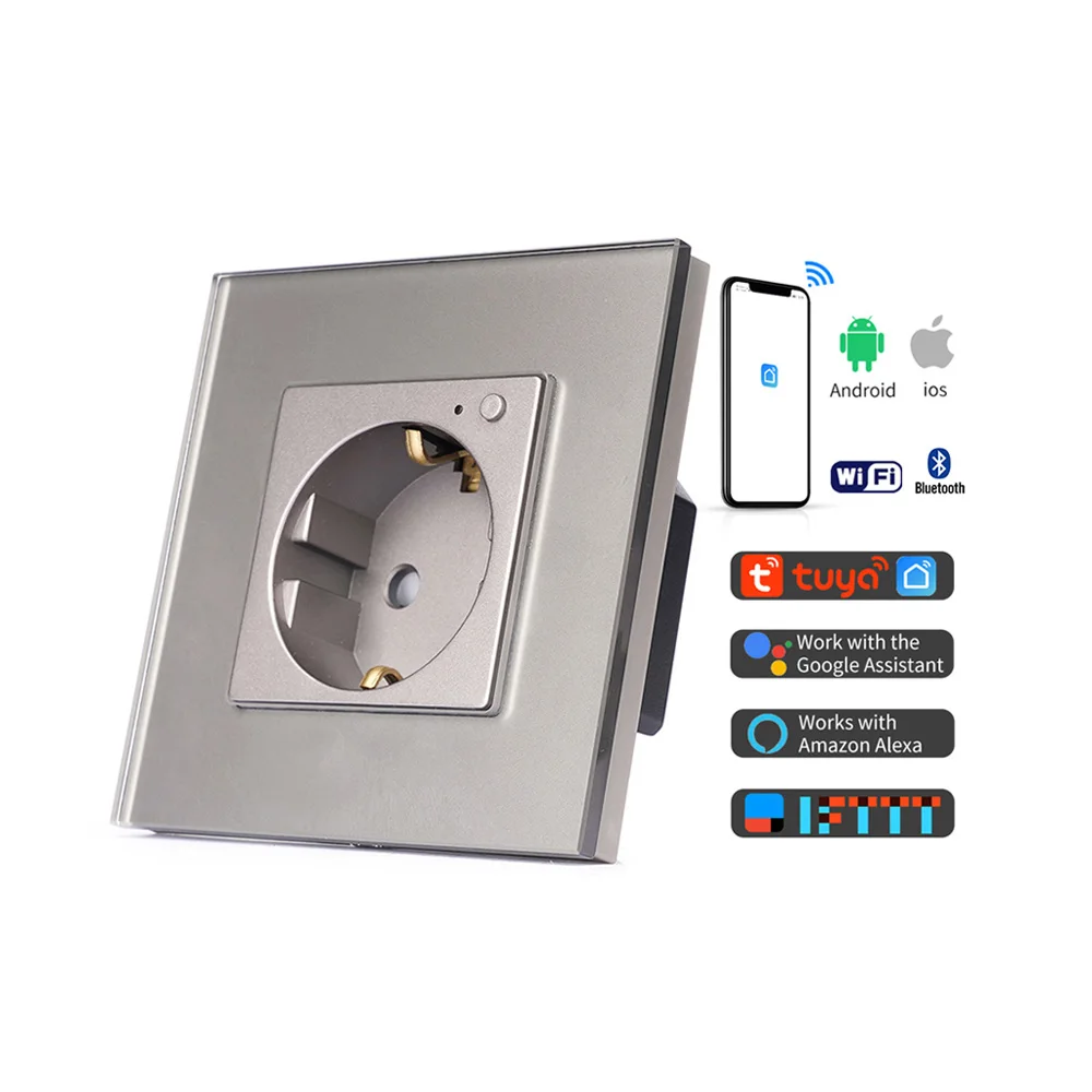 TAWOIA Tuya Smart Switched WiFi Electrical Power Socket 16A Wi-Fi Smart Home Products Google Home Amazon Alexa Echo Homekit Siri