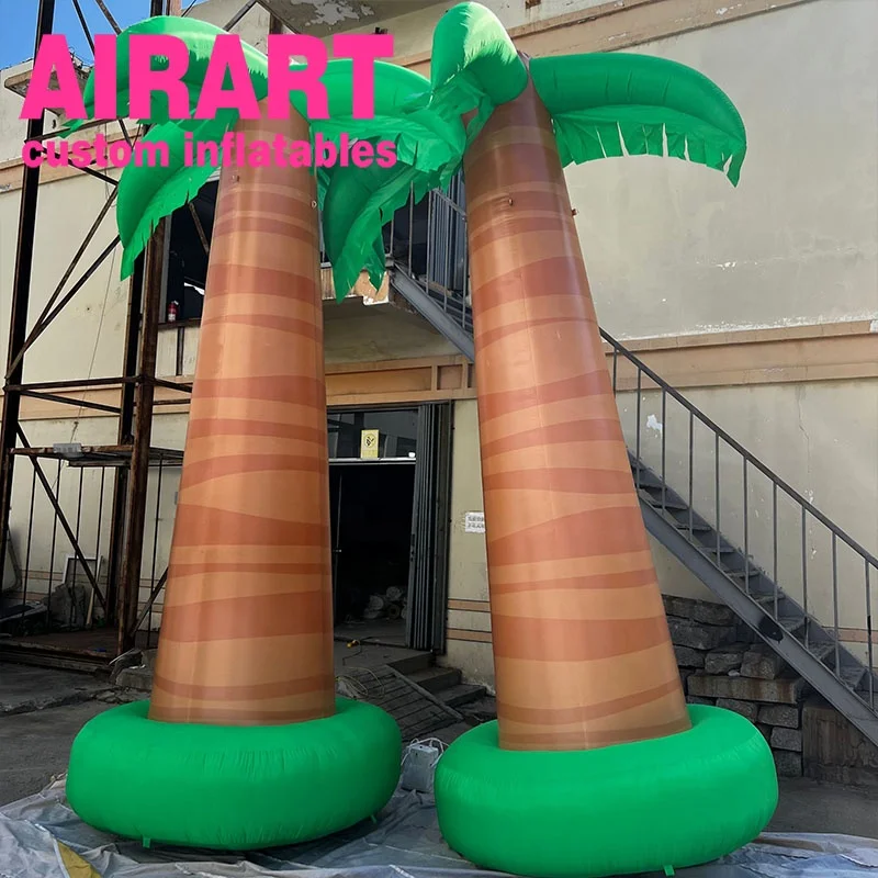 Outdoor holiday inflatable artificial palm tree,giant beach vacation decorated inflatable coconut tree balloon with blower