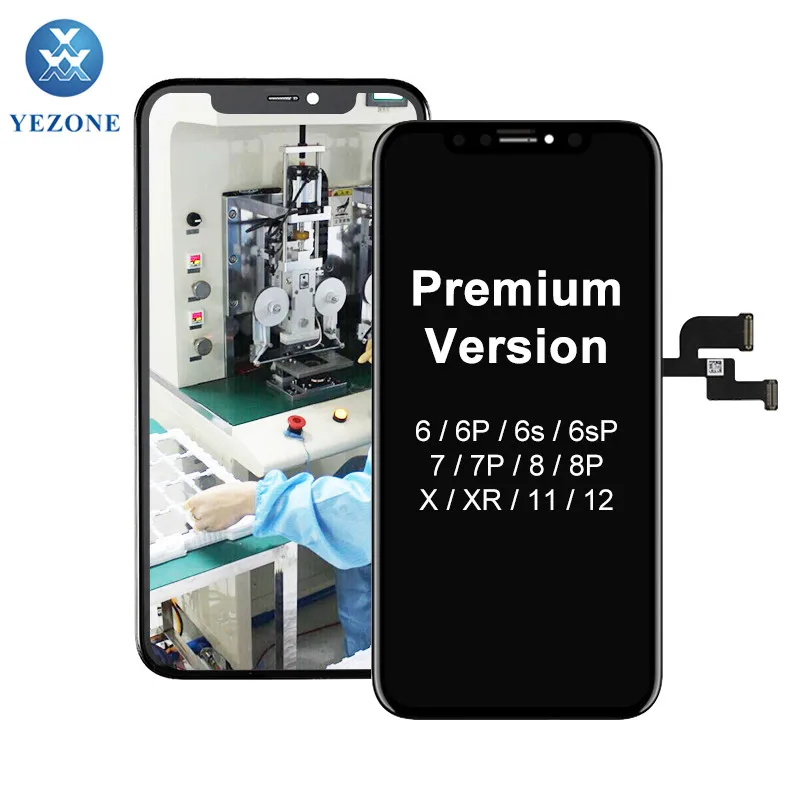  Yezone 17 лет Профессиональный оптовый мобильный телефон LCDs запасные части LCD сборка для iphone 6 6s plus 7 8x11 12