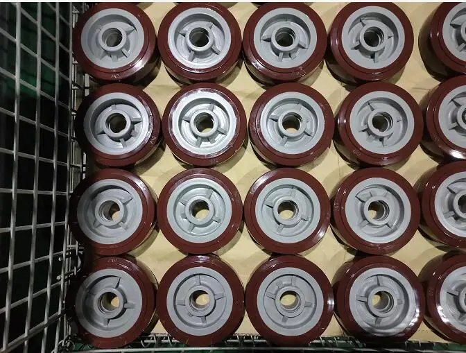 WBD 6 Inch Gray TPR Heavy duty High load capacity Durable Swivel Caster Wheels Top Plate Soft Wheel Caster