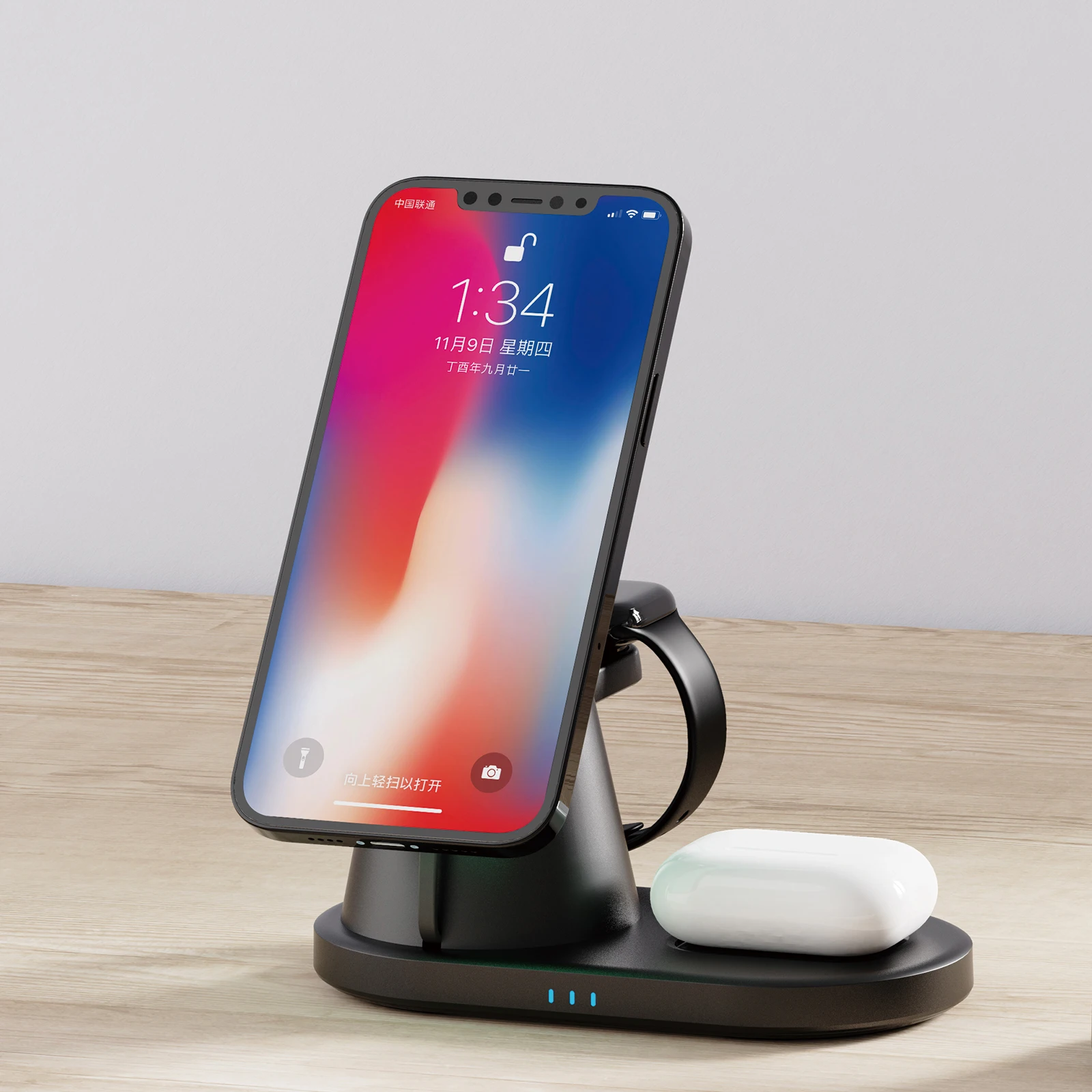 3in1 Magnet Magsafing Fast Wireless Phone Charger Dock Stand For iPhone Apple Watch Airpods 3 In