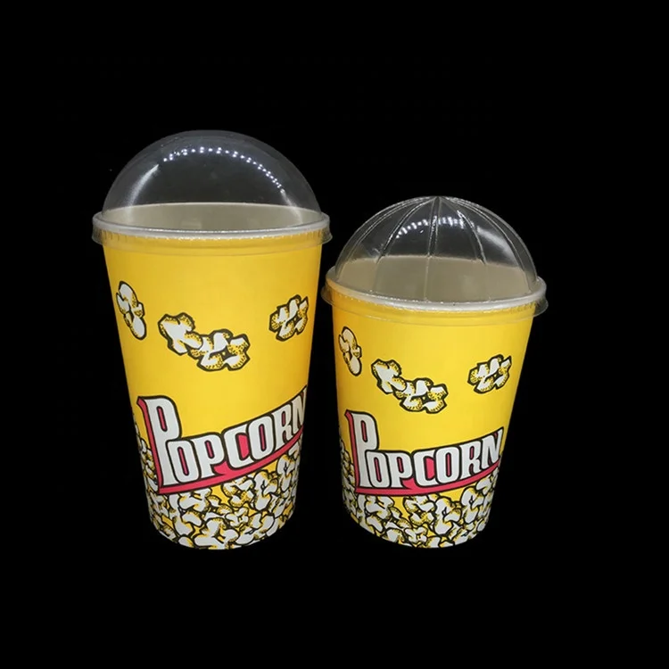double walled Disposable Logo Print nachos Paper Cup Holder 32oz  46oz Popcorn cup Bucket With Lid
