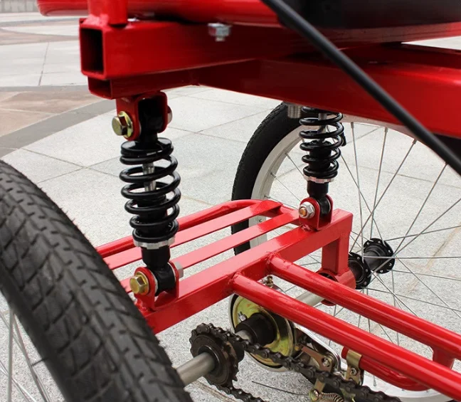 New Steel Frame Pedal Four Wheel Bike Outdoor Park Kart Bike Pedal Four Wheel Bike