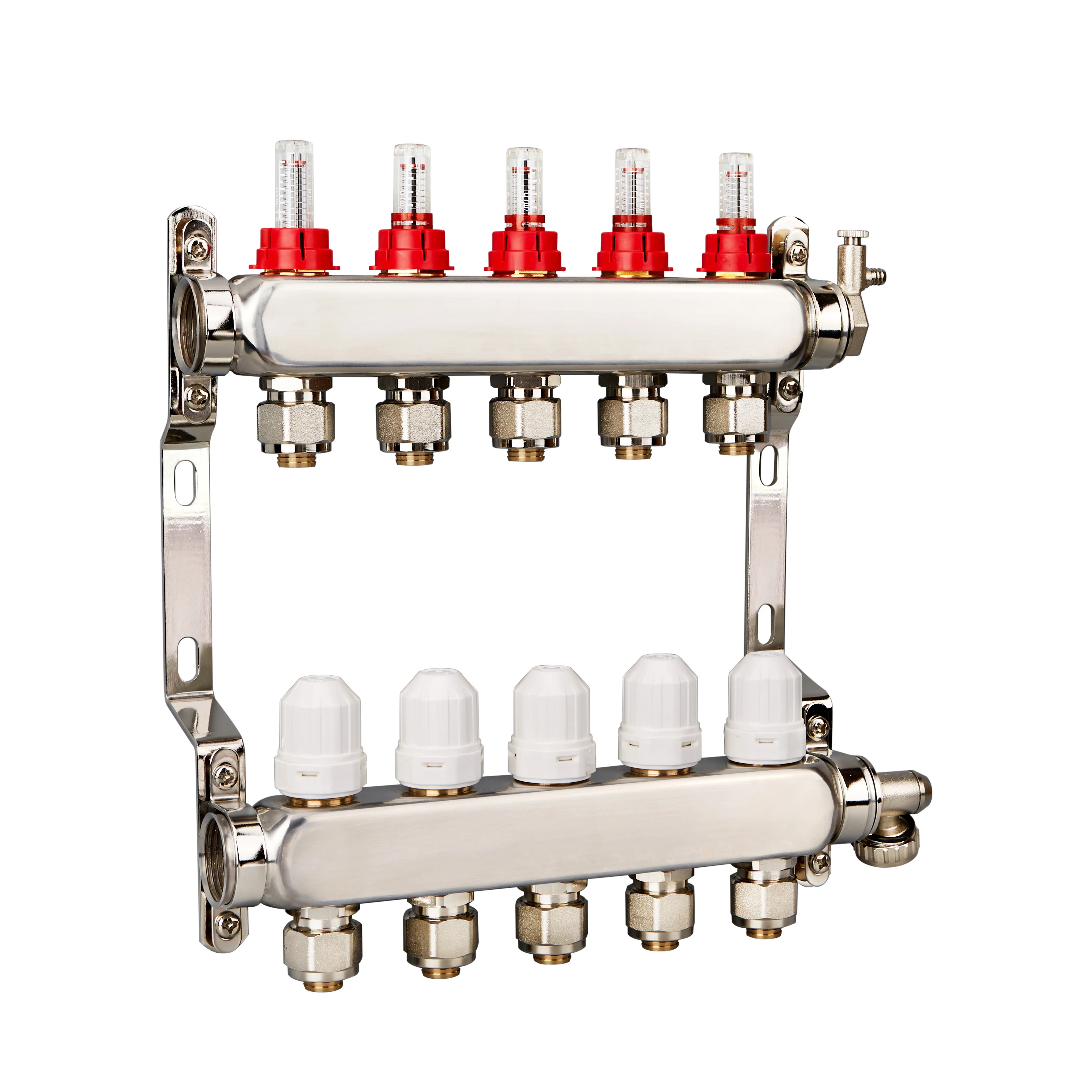 Zhejiang Kaibeili Durable High Quality Water System 2 3 4 5 port Water stainless steel Underfloor Heating Flow Meter Manifold