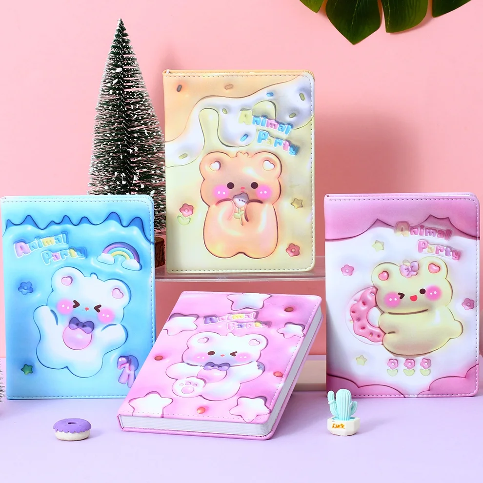 Gift Creative Trends Soft Cover Sewing Notepad Thermal Binding Pu Imitation Leather Printed Notebook with