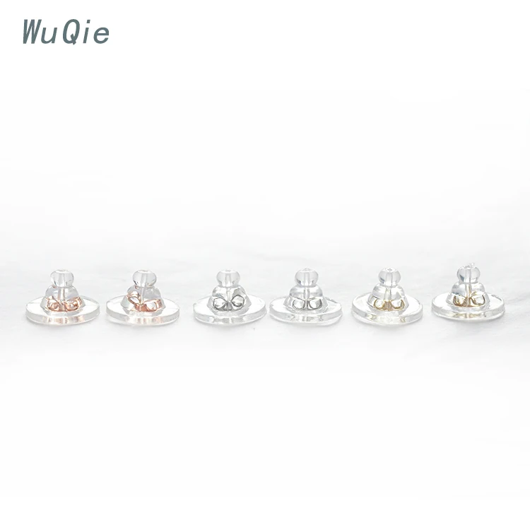 
Wuqie Factory Price 925 Sterling Silver Accessory Earplugs Silicone Rubber Stud Earring Backs Stopper for Earring Stud 