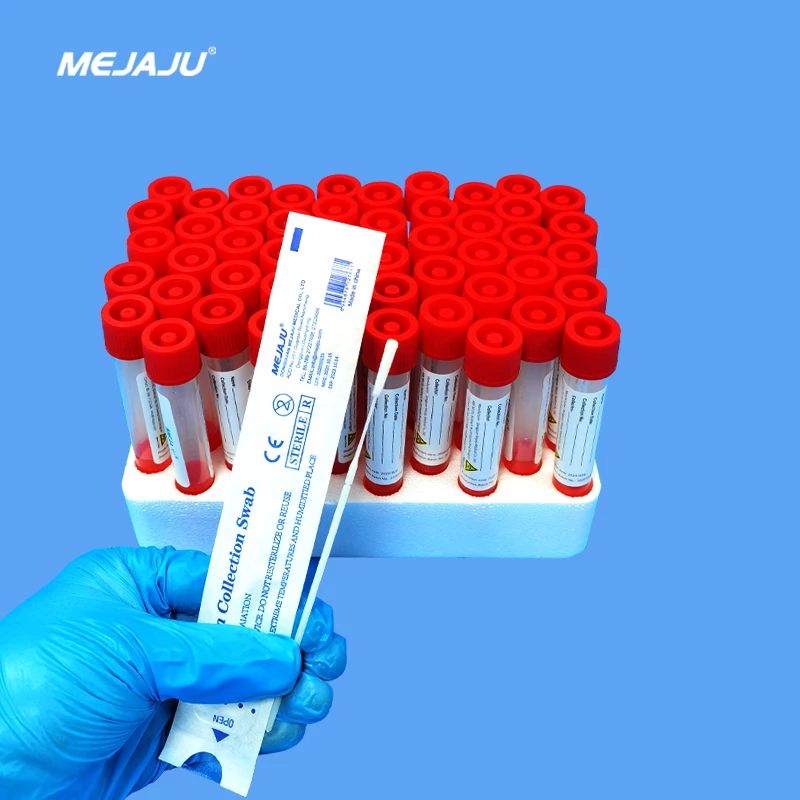 
Throat swab testing kit viral transport media vtm sterile nasal swab set swab with transport for virus with inactivator 