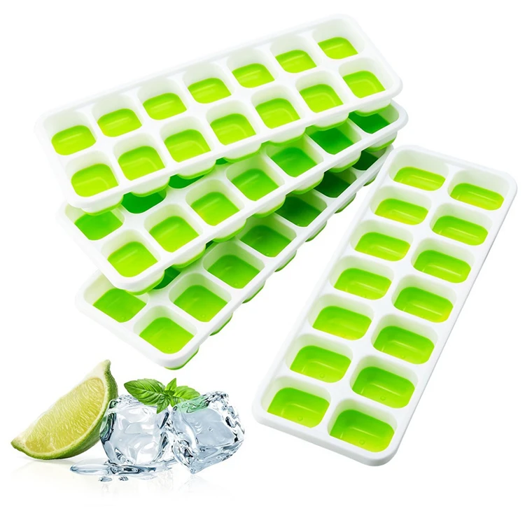 Ice Cube Tray with Lid Durable Ice Cube Molds 14 Ice tray Stackable