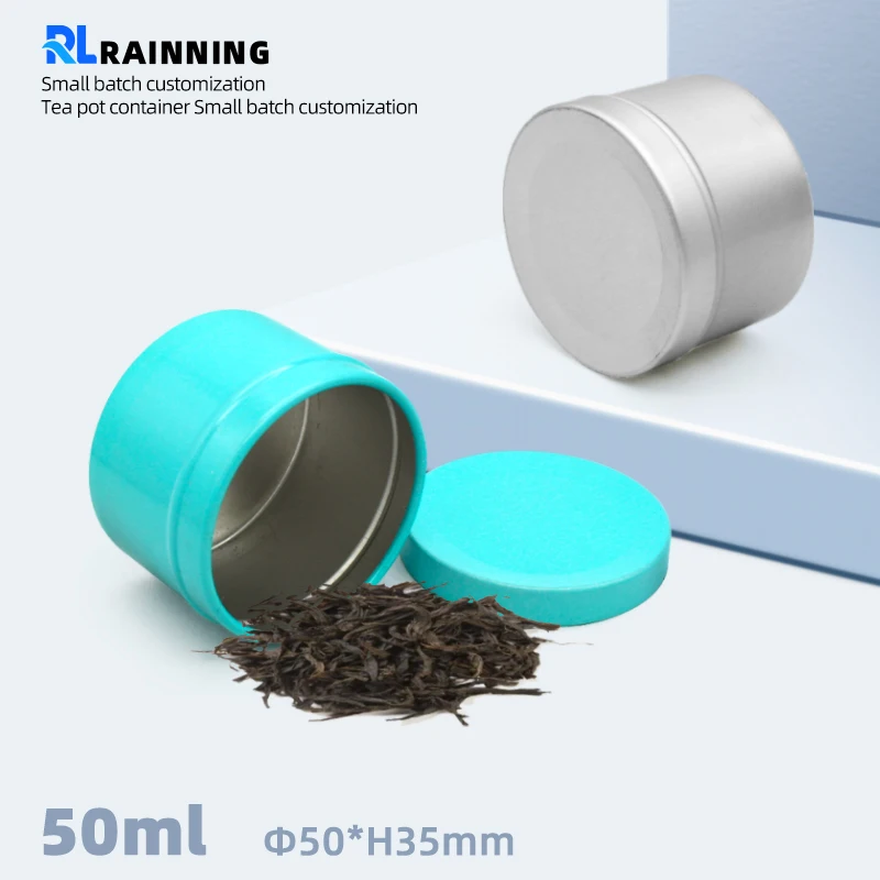 Custom logo 50ml D50*H35mm aluminum metal can for cosmetic container candles metal tin can jars