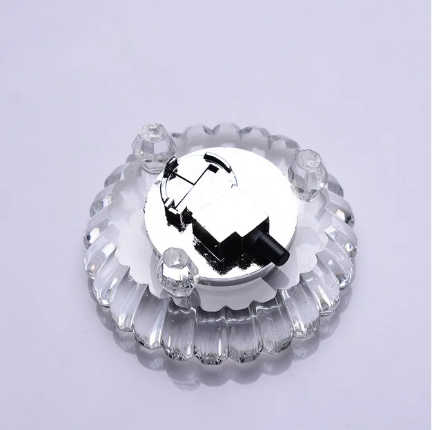 Round small multi color led crystal light base for displaying k9 clear crystal LED Base