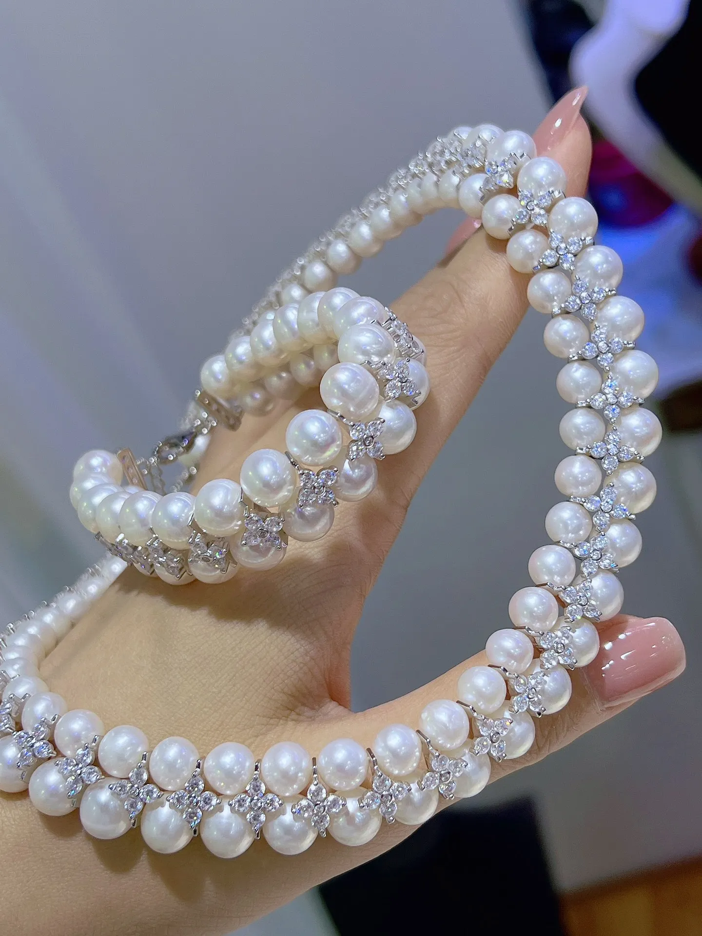 Sterling silver 925  quality natural Freshwater Pearl Bracelet Jewelry for women bracelet women