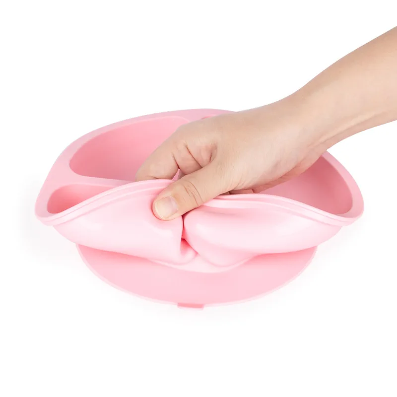 Baby Dining Plato Bebe Plate Silicone Dishes New born Weaning Dining Dinnerware Feeding Set Children Nursery Cutlery Silicona Se