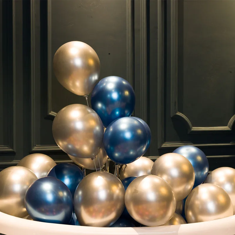 Ychon 12 inch Metallic Chrome Gold Balloons Thick Latex balloons for Birthday Wedding  Party Decorations