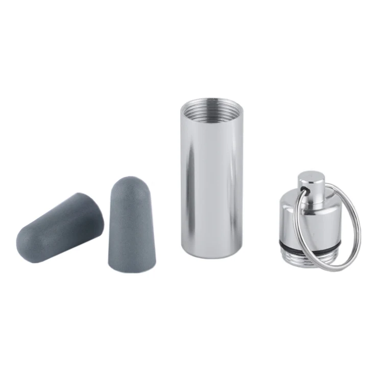 Gray Foam Earplugs 38dB SNR Noise Reduction Uncorded Ear Plugs with Aluminum Carry Case