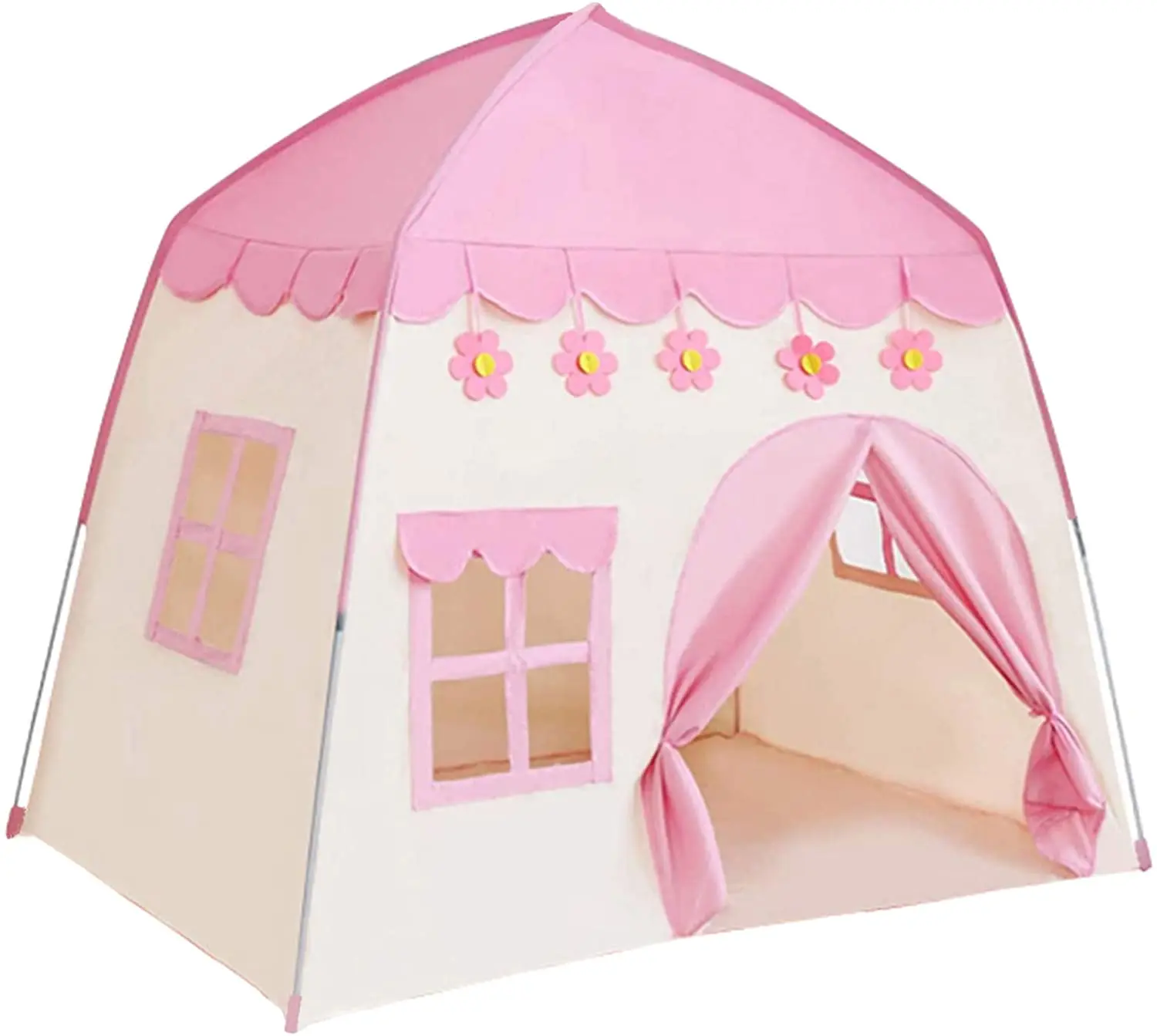 Indoor Kids Children Play House Tent for Girls Boys Outdoor Play Tent Princess Castle House Tent with Star Lights for Kids