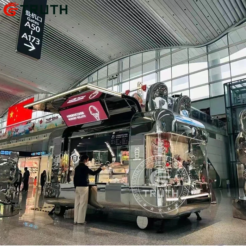 Streest Bar commercial European standard Airstream model food vending trailer burger cart retro fast food trailercart with DOT