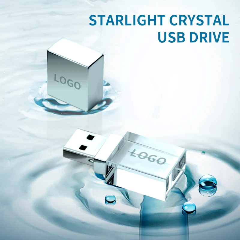 2021 gift usb memory drive crystal large capacity 4GB 32GB 64GB pendrive usb flash drive custom logo 128GB pendrive