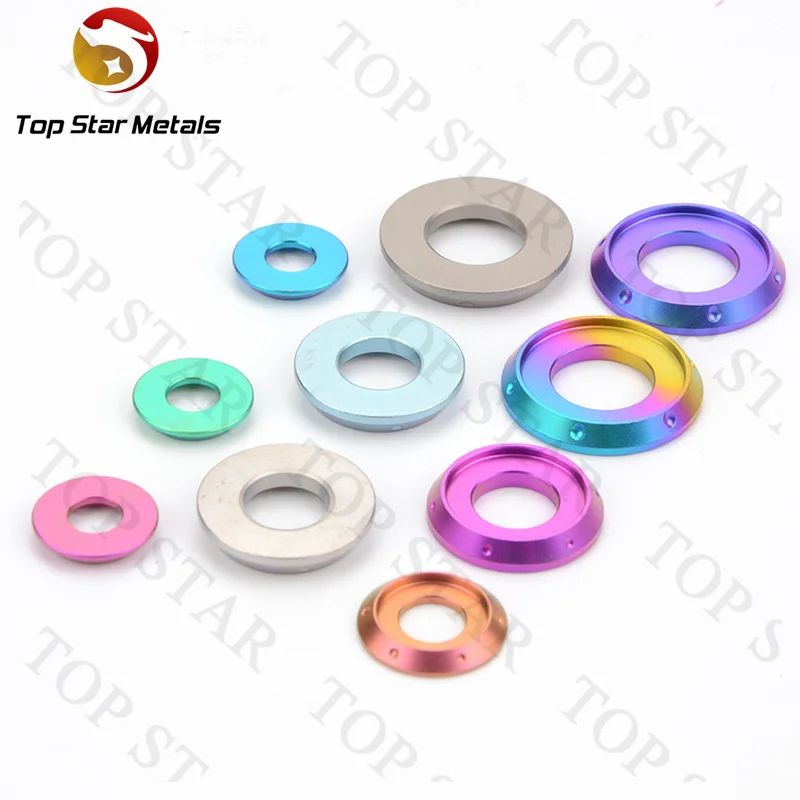 TITST Titanium Washer M1.6 M2 M2.5 M3 M4 M5 M6 DIN 125 Flat Washer DIN 127 Spring Lock Washer Ti GR2 Polished spacer