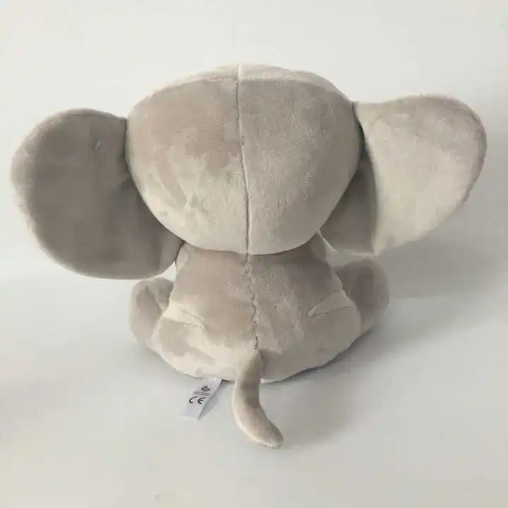 Stuffed Animal Large Embroidery Hugable Body Soft Pink With Big Ears Plush Elephant Toy For Baby Gift