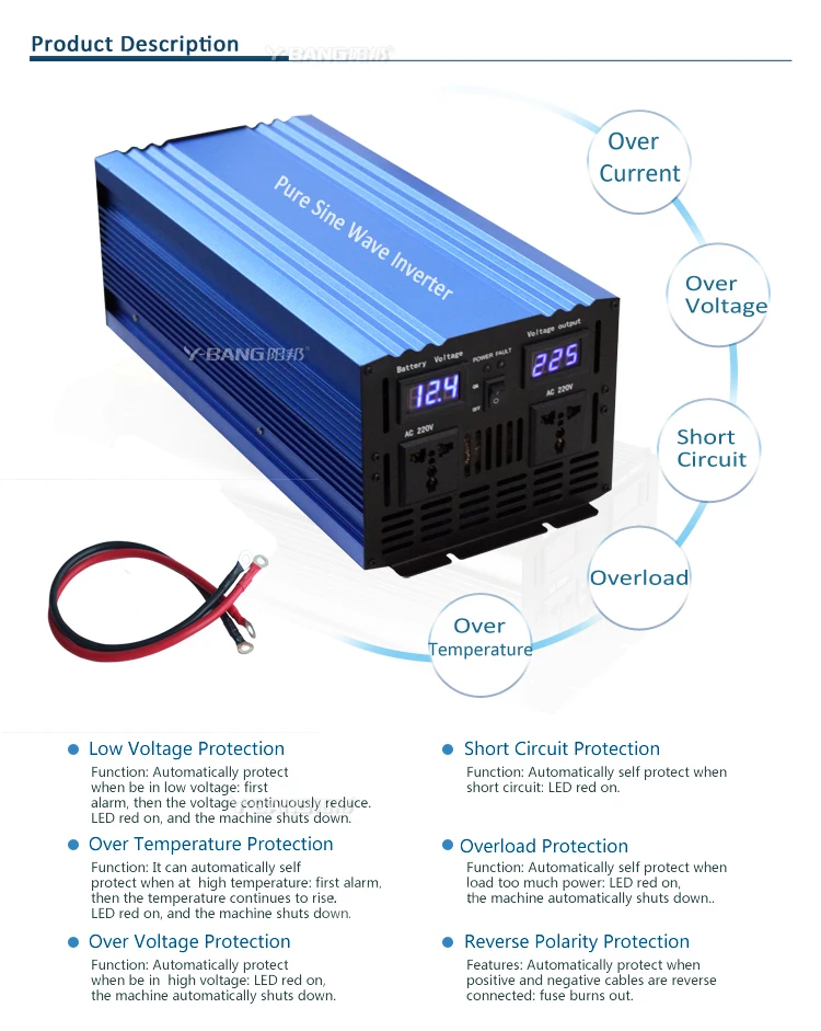 Inverter 12V 24V 48V DC To AC Inverter Pure Sine Wave 300W 600W 800W 1000W 1500W 2000W 3000W 4000W 5000w 6000W Power Inverter