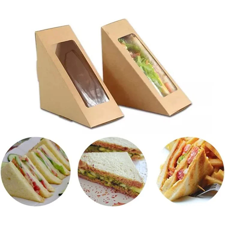 Chinese Supplier Wholesale Hot Sale Takeaway Food Packaging Kraft Paper Food Box With Transparent Window