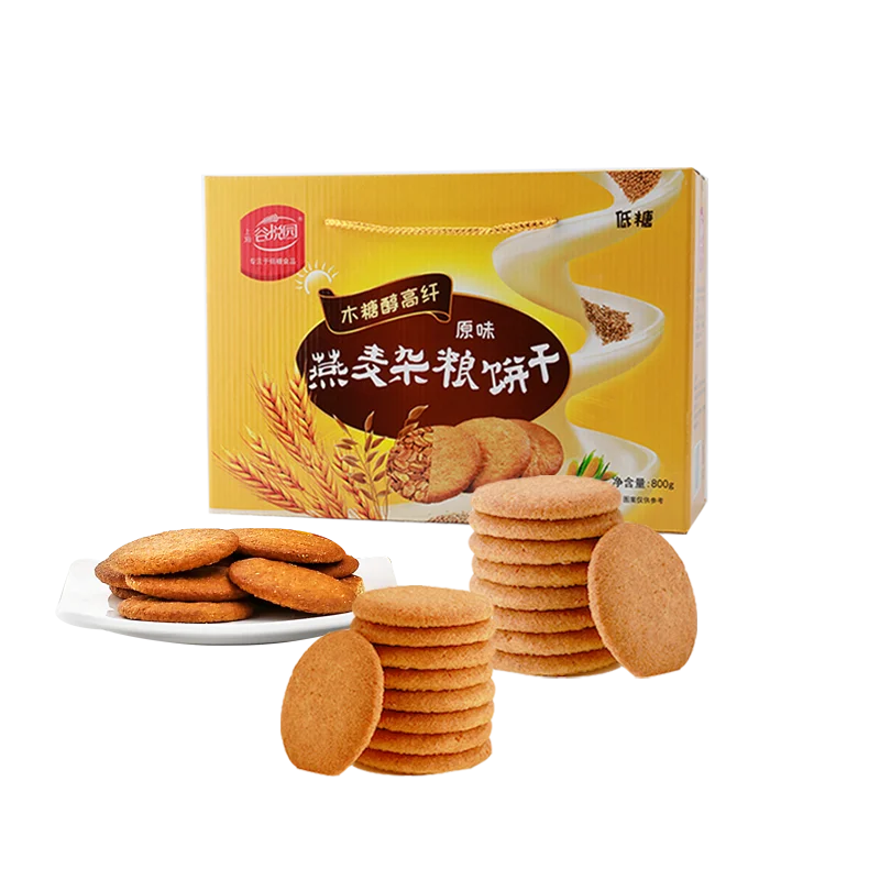 Wholesale high fiber oat meal replacement cookies dietary fiber sugar mellow fragrant green onion cookies snacks